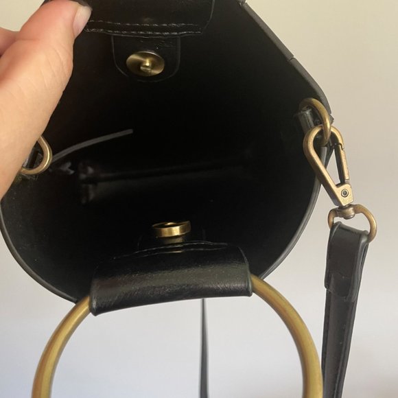 Leather Convertible Crossbody With Brass Hardware - Picture 8 of 12